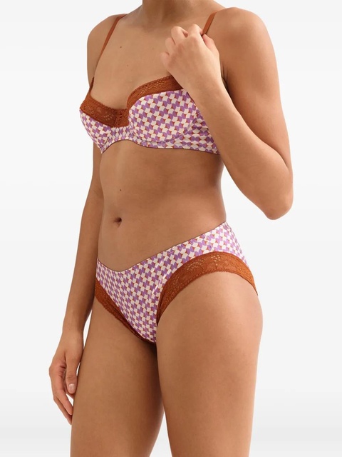 ERES geometric-print lace-trim briefs - Purple - zdjęcie produktu nr 1