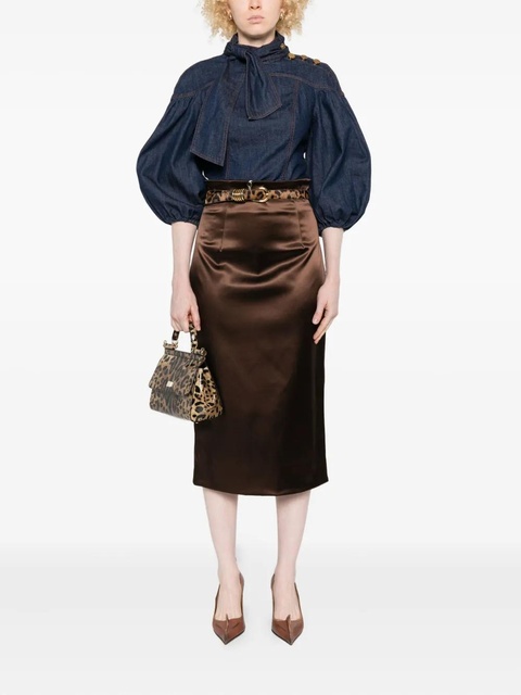 Dolce & Gabbana satin midi skirt - Brown - zdjęcie produktu nr 2