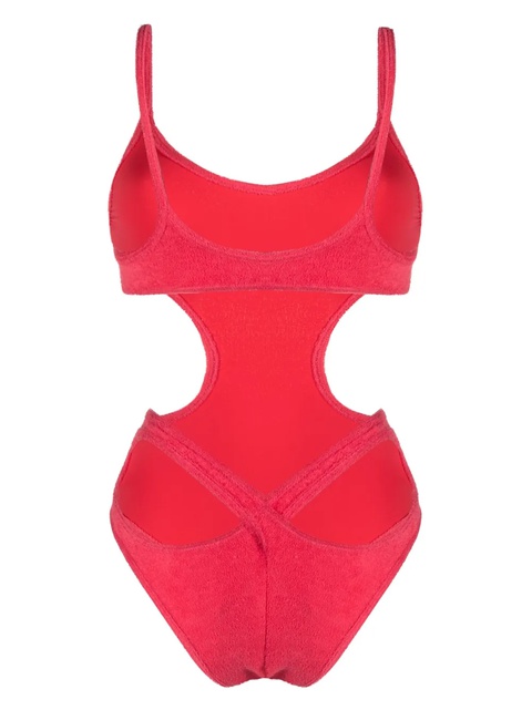 The Attico terry-cloth cut-out swimsuit - Red - zdjęcie produktu nr 2
