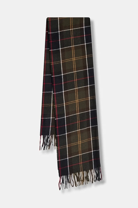 Barbour szalik damski kolor zielony wzorzysty LSC0426 - zdjęcie produktu nr 2