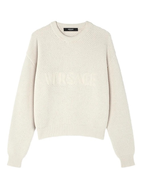 Versace textured-logo sweater - White - zdjęcie produktu nr 1