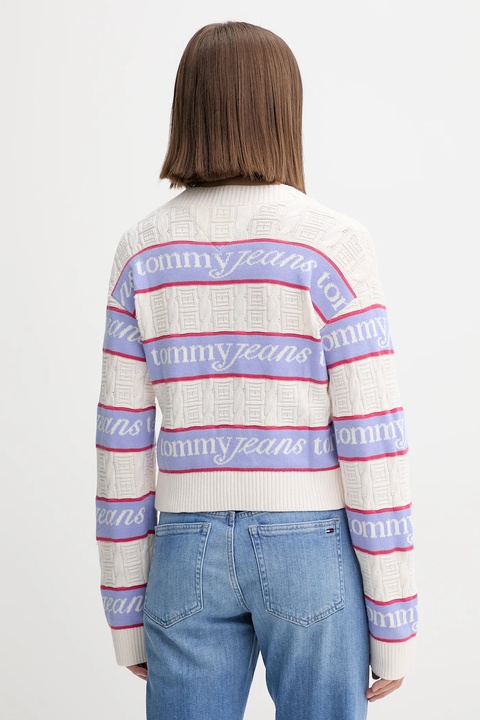 Tommy Jeans sweter bawełniany damski kolor beżowy DW0DW21682 - zdjęcie produktu nr 2