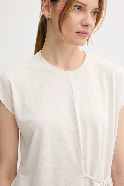 Sisley t-shirt damski kolor beżowy 3TGBL107D - zdjęcie produktu nr 2