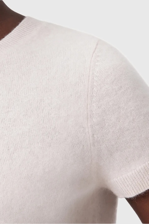 AllSaints t-shirt wełniany REBEL TEE kolor różowy W118KB - zdjęcie produktu nr 1