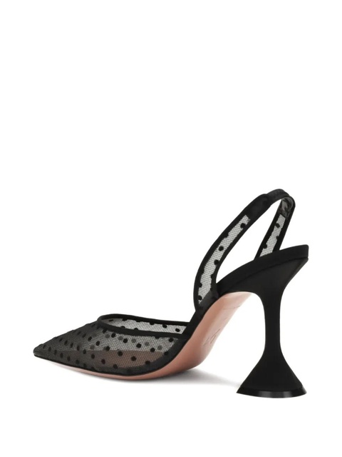Amina Muaddi 95mm Holli polka-dot heeled pumps - Black - zdjęcie produktu nr 2