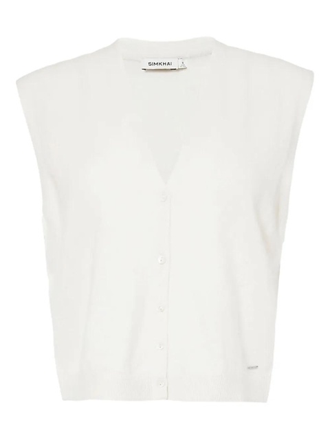 Simkhai button-front cashmere vest - White - zdjęcie produktu nr 1