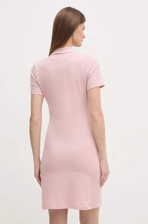 Tommy Hilfiger sukienka kolor różowy mini dopasowana WW0WW43228 - zdjęcie produktu nr 2