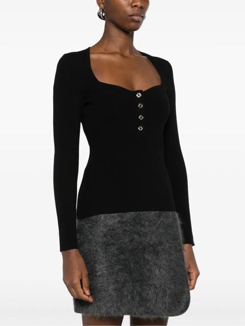 Maje scoop-neck ribbed-knit jumper - Black - zdjęcie produktu nr 2