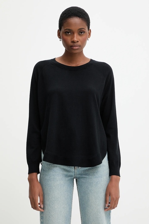 United Colors of Benetton sweter z dodatkiem wełny damski kolor czarny lekki 1Y6SD10EG - zdjęcie produktu nr 1