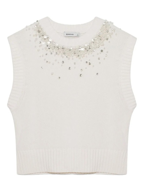 Simkhai Candra beaded-detail top - White - zdjęcie produktu nr 1