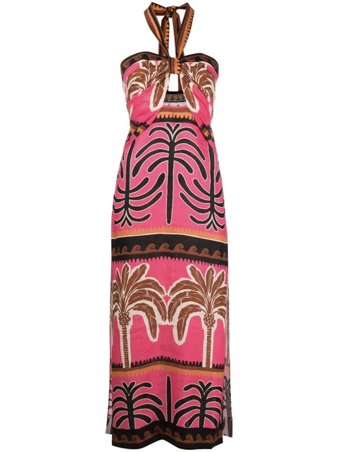 Johanna Ortiz Unexpected Symbolism linen midi dress - Pink - zdjęcie produktu nr 1