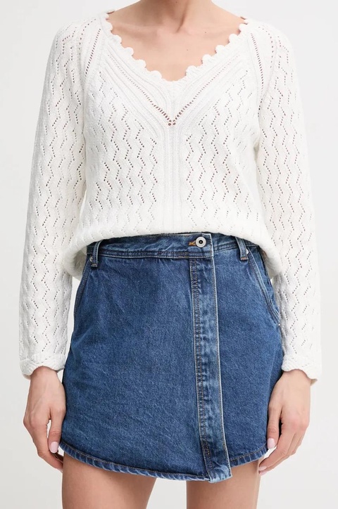 Pepe Jeans spódnicospodnie REGULAR SKORT HW damskie kolor niebieski gładkie high waist PL801187ID3 - zdjęcie produktu nr 1