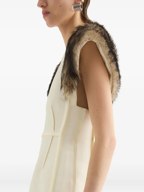 Jil Sander fur-trimmed sleeveless maxi dress - Neutrals - zdjęcie produktu nr 2