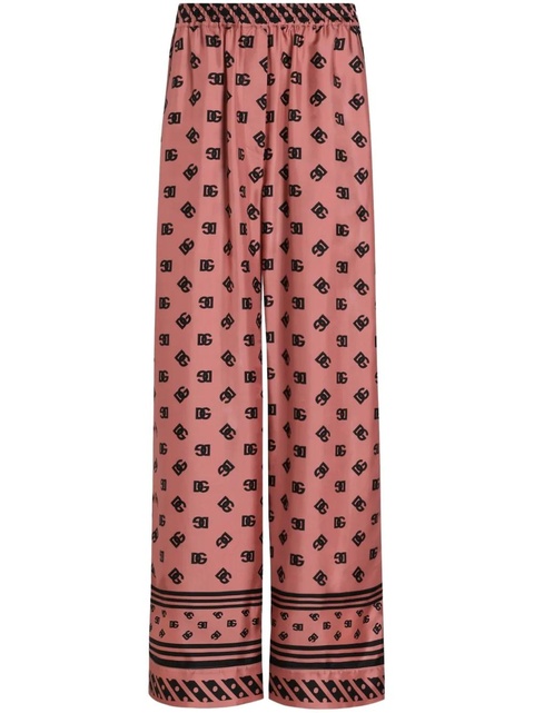 Dolce & Gabbana DNA logo-print palazzo pants - Pink - zdjęcie produktu nr 1