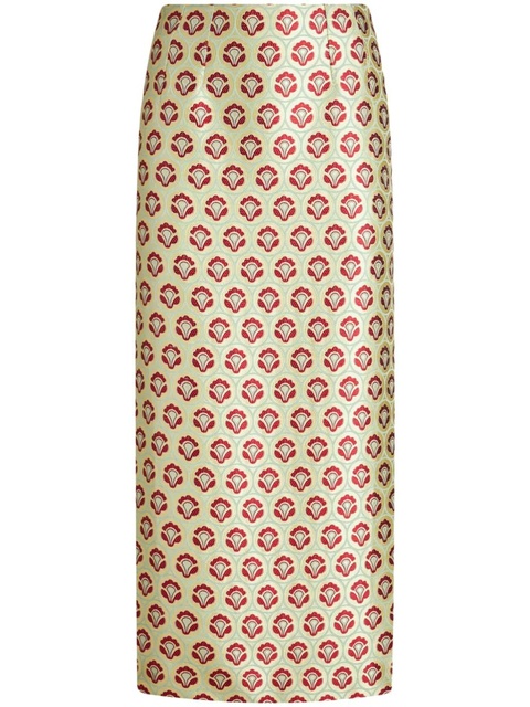ETRO floral-jacquard pencil skirt - Green - zdjęcie produktu nr 1