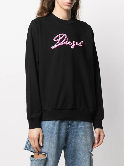 Diesel F-ANG-K15 logo-print rib-trimmed sweatshirt - Black - zdjęcie produktu nr 2