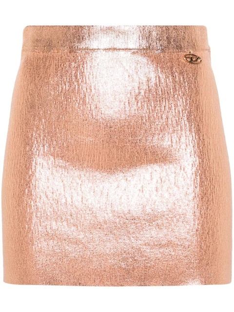 Diesel BR-M-Onerva foiled mini skirt - Orange - zdjęcie produktu nr 1
