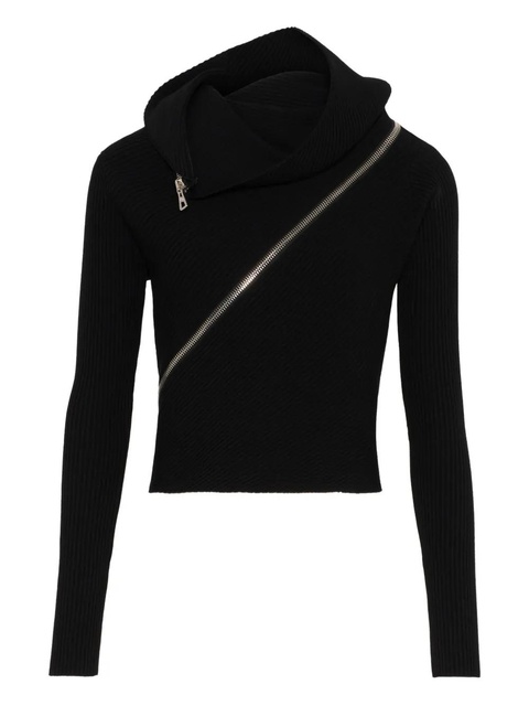 Jean Paul Gaultier ribbed zipped high-neck sweater - Black - zdjęcie produktu nr 2