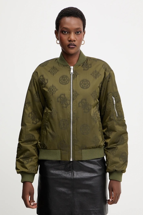 Guess kurtka bomber PHILOMENE kolor zielony zimowa W5YL08 WHDK2 - zdjęcie produktu nr 1