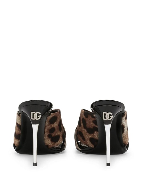 Dolce & Gabbana 85mm Keira leopard-print sandals - Brown - zdjęcie produktu nr 2