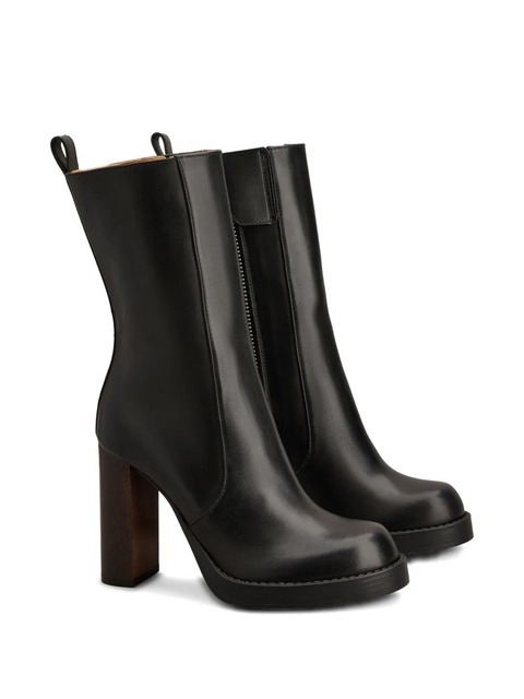Tod's leather zip-fastening block-heel boots - Black - zdjęcie produktu nr 1