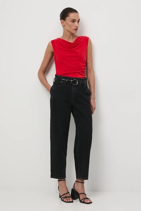 Medicine jeansy bawełniane damskie kolor czarny - zdjęcie produktu nr 2