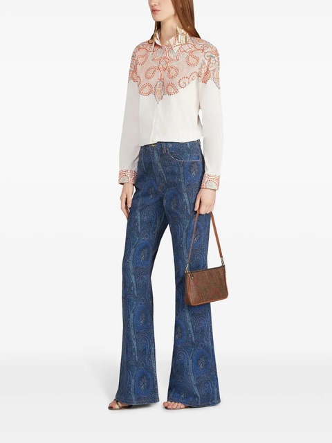 ETRO small Paisley leather shoulder bag - Brown - zdjęcie produktu nr 1