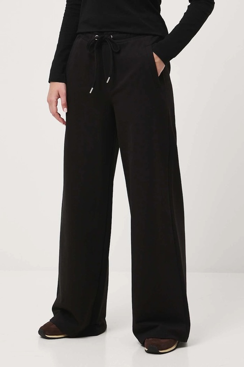 Medicine spodnie dresowe damskie kolor czarny szerokie medium waist - zdjęcie produktu nr 1