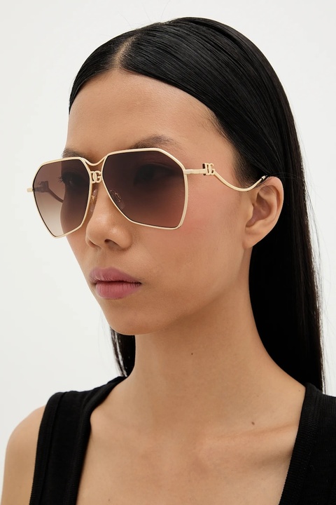 Dolce & Gabbana okulary przeciwsłoneczne damskie kolor złoty 0DG2326 - zdjęcie produktu nr 1