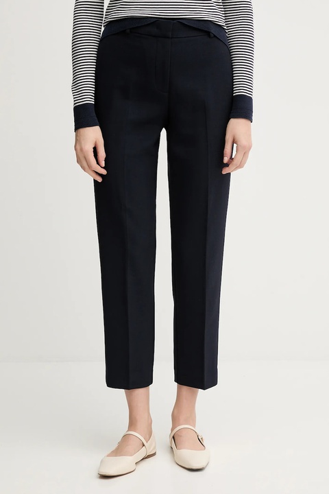 Tommy Hilfiger spodnie damskie kolor granatowy proste high waist WW0WW48355 - zdjęcie produktu nr 1