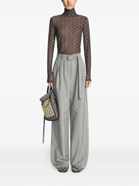 DRIES VAN NOTEN belted pinstripe trousers - Grey - zdjęcie produktu nr 2