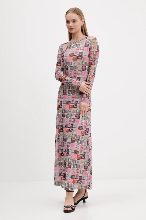 Tommy Jeans sukienka kolor różowy maxi rozkloszowana DW0DW21511 - zdjęcie produktu nr 1