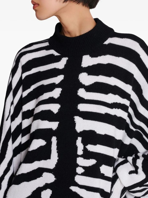 Balmain zebra-intarsia mini dress - White - zdjęcie produktu nr 2