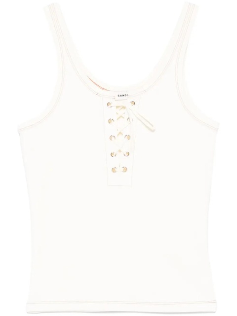 SANDRO ribbed top - Neutrals - zdjęcie produktu nr 1