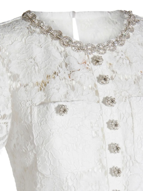 Self-Portrait embellished peplum lace maxi dress - White - zdjęcie produktu nr 2