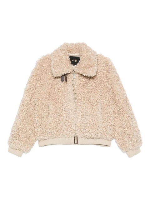 Maje teddy-effect zip-up faux fur jacket - Neutrals - zdjęcie produktu nr 1