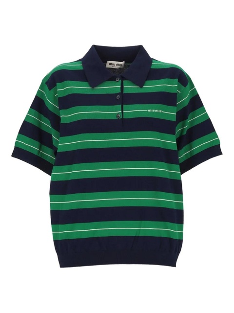 Miu Miu striped polo shirt - Blue - zdjęcie produktu nr 1