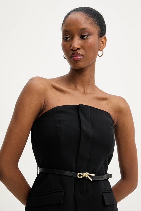 Answear.LAB kombinezon kolor czarny z dekoltem karo - zdjęcie produktu nr 2