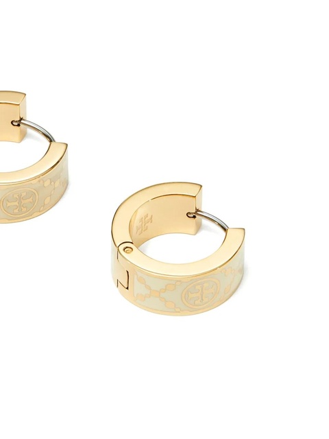 Tory Burch small T monogram hoop earrings - Gold - zdjęcie produktu nr 1