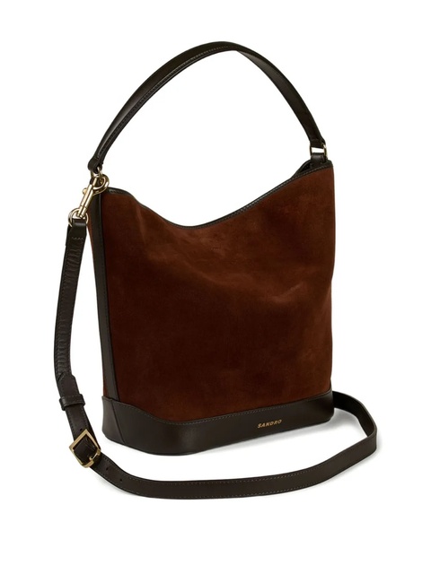 SANDRO Tangoso suede-leather crossbody bag - Brown - zdjęcie produktu nr 2