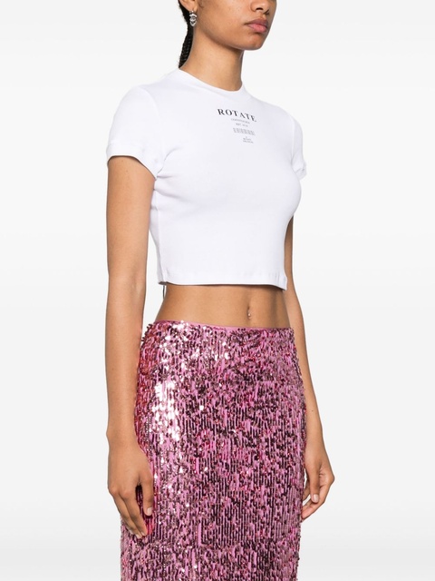 ROTATE BIRGER CHRISTENSEN ribbed crop top - White - zdjęcie produktu nr 2