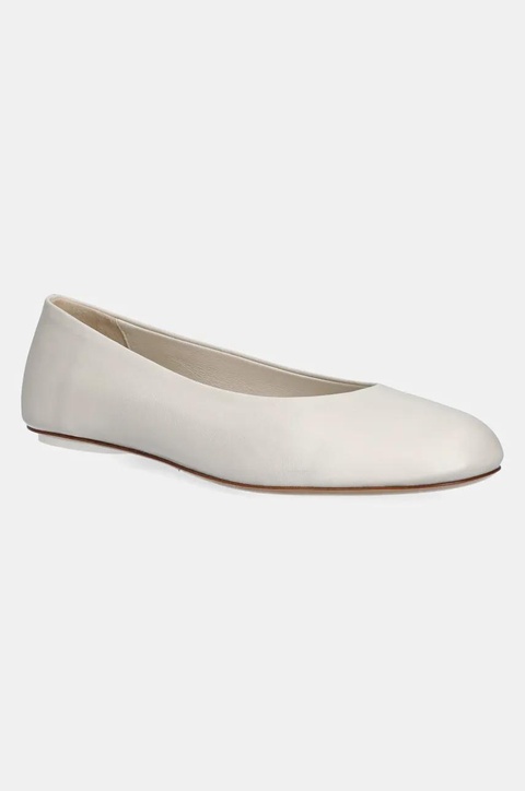 Weekend Max Mara baleriny skórzane TODI kolor beżowy 2515521074600 - zdjęcie produktu nr 1