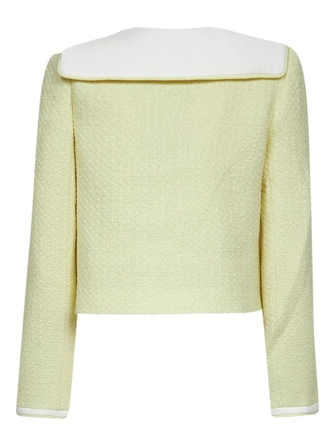 Self-Portrait single-breasted bouclé jacket - Yellow - zdjęcie produktu nr 2