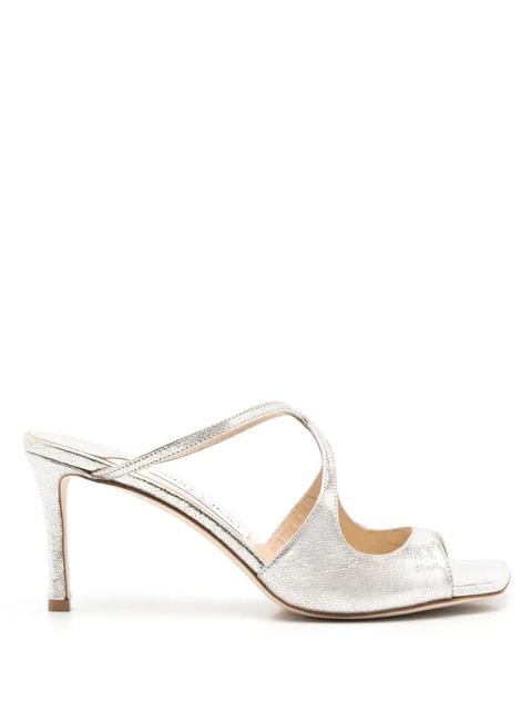 Jimmy Choo Anise 75mm metallic leather mules - Silver - zdjęcie produktu nr 1