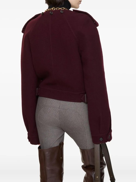 Burberry detachable-scarf wool jacket - Red - zdjęcie produktu nr 1