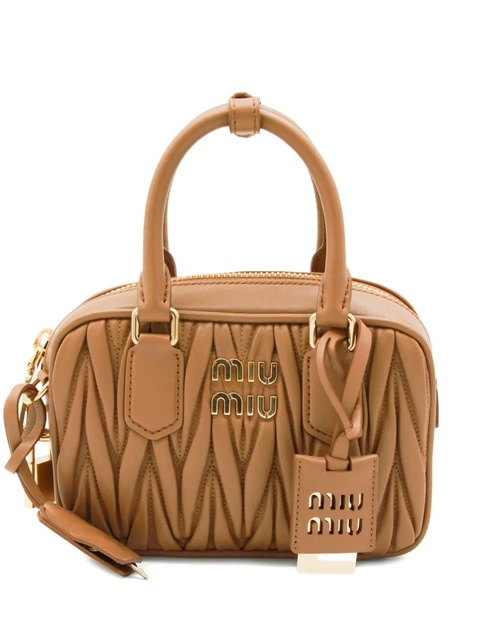 Miu Miu Arcadie Matelassé leather tote bag - Brown - zdjęcie produktu nr 1