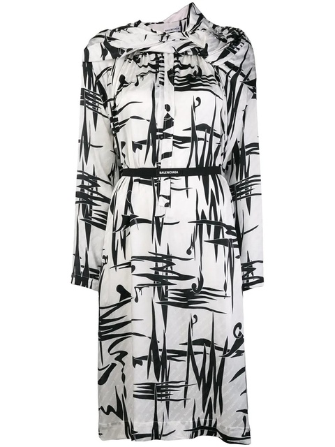 Balenciaga graphic print asymmetric dress - White - zdjęcie produktu nr 1