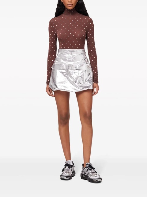 Rabanne crystal-embellished high-neck top - Brown - zdjęcie produktu nr 2
