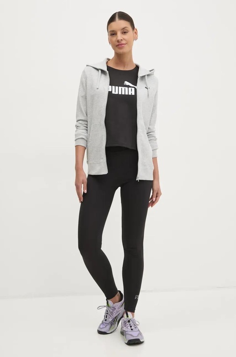 Puma bluza damska kolor szary z kapturem gładka 682406 - zdjęcie produktu nr 2