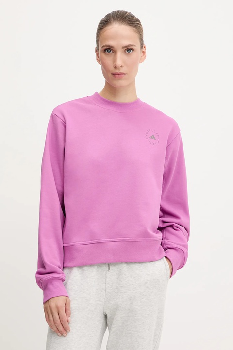 adidas by Stella McCartney bluza bawełniana damska kolor różowy z aplikacją JJ0151 - zdjęcie produktu nr 1